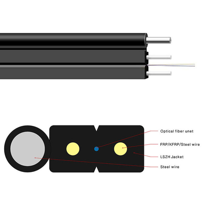 4 Kabel upuszczający Hilo SM FTTH GJYXCH-1B6 G657A2 Zewnętrzny kabel światłowodowy z komunikatorem