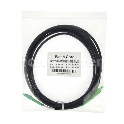 Telecom Grade CPR Dca Certified 4.5mm Double Shealth Fiber Optic Patchcord SM G657AB3 LSZH Black Jacket SCAPC do LCAPC
