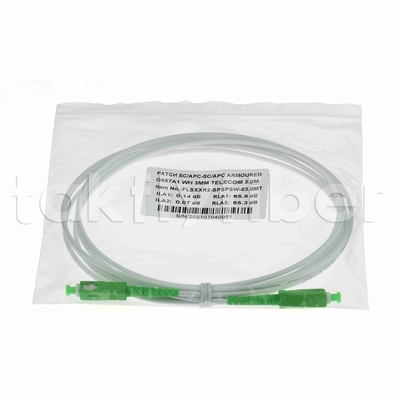 Odporny na gryzoni G657A2 SC APC Włókno optyczne Patchcord Włókno pancerne Patch Cable SM 3.0mm