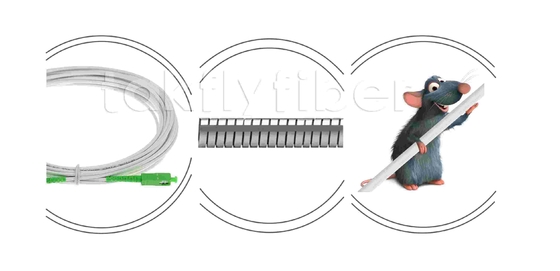 Odporny na gryzoni G657A2 SC APC Włókno optyczne Patchcord Włókno pancerne Patch Cable SM 3.0mm