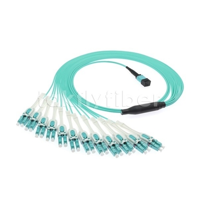 24 F MPO-LC Uniboot OM3 Fiber Patch Cord 12x LC DX Idealny do dużych sieci
