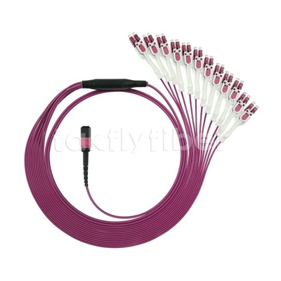 24F MTP 12x LC DX Uniboot OM4 Fiber Patch Cord dla sieci dużych prędkości