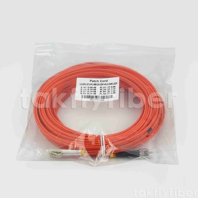 ST do LC OM1 OM2 Włókno optyczne Duplex Patch Cord 3.0mm LSZH Orange Jacket For Telecom