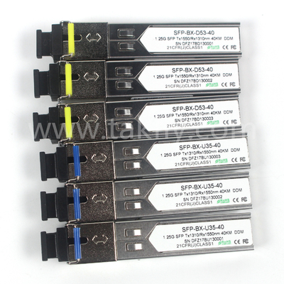 1.25G SFP BIDI Transceiver Tx1310/Rx1550nm 40KM SMF DDM LC SFP Optyczny Transceiver
