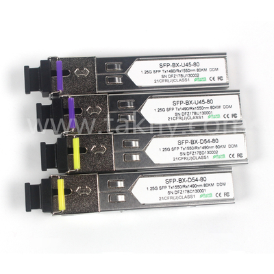 BIDI 1.25 G SFP Transceiver Tx1550/Rx1490nm 80KM SMF DDM LC CISCO JUNIPER HUAWEI Kompatybilny