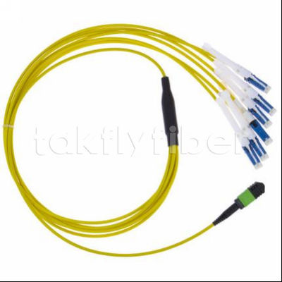 Wytrzymały MPO-CS Fiber Optic Patch Cord z utratą wstawienia ≤ 0,3 dB i średnicą włókna 50/125 dla sieci telekomunikacyjnych