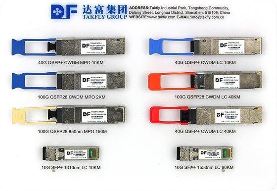 Strona klienta 100Gbps 10KM QSFP28 LR4 z nadajnikiem DDM Wysokiej mocy Długość włókna 1m Połączenia telekomunikacyjne
