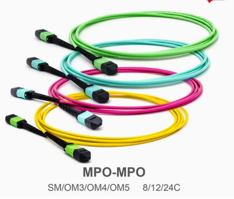 8/12/24core 2m-50m High Density PVC/LSZH UL Certification Female/ Male MPO-MPO Sm Om3 Om4 Om5 Trunk Cable Patch Cord Fiber Optic Jumper