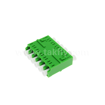 LC/APC 6-stronny adapter, SM OS2, zielony, bez płaszczyzny, jeden tryb dla sieci