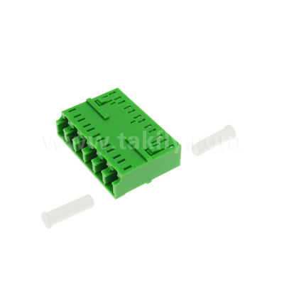 LC/APC 6-stronny adapter, SM OS2, zielony, bez płaszczyzny, jeden tryb dla sieci