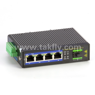 Przemysłowy przełącznik Ethernet POE 4-portowy Gigabit z gniazdem SFP