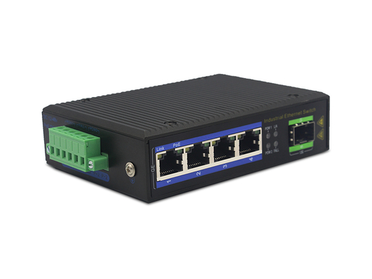 Przemysłowy przełącznik Ethernet POE 4-portowy Gigabit z gniazdem SFP