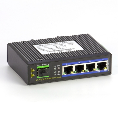 Przemysłowy przełącznik Ethernet POE 4-portowy Gigabit z gniazdem SFP