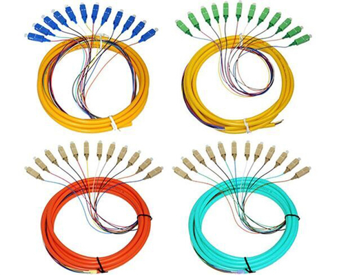 12-włóknowy pigtail światłowodowy OM3 LSZH, płaszcz 0,9 mm, SC FC ST LC