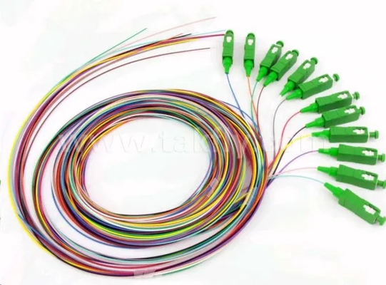 12-włóknowy pigtail światłowodowy OM3 LSZH, płaszcz 0,9 mm, SC FC ST LC