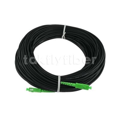 FTTH Zewnętrzny Wysokiej Wytrzymałości 3.0 Kevlar Czarny TPU Jednomodowy Światłowodowy Kabel Krosowy SCAPC do SCAPC SM G657B3