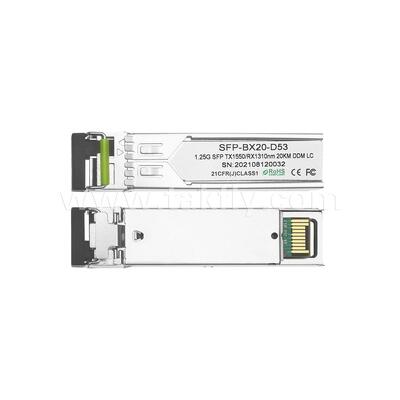 SFP 1.25gbps 20km LC Reach Tx1310nm/Rx1550nm Dwukierunkowy nadajnik optyczny dla centrów danych FTTX
