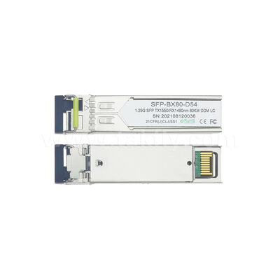 SFP 1.25gbps 80km LC Reach Tx1490nm/Rx1550nm Dwukierunkowy nadajnik optyczny dla centrów danych FTTX