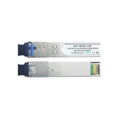 Moduł transceiwera optycznego SFP 1.25Gbps 20KM SC dwukierunkowy dla Data Center FTTH FTTX
