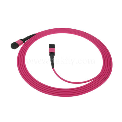 MPO MTP Męski Kobieta 8F 12F 16F 24F MM Multimode OM4 Włóknooptyczny Patchcord / Kabel Optyczny Włóknooptyczny / Kabel Optyczny Breakout / Kabel Włóknooptyczny Trunk Kabel z PVC LSZH OFNR OFNP Outer Jacket