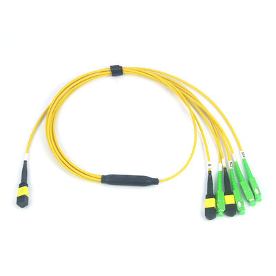 Precyzyjny kabel krosowy MPO MTP 12F do 4x SC/APC z włóknem 50/125um do zastosowań FTTH Drop i testowych