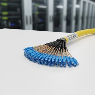 48 rdzeni G657A OS2 Pre-terminated Breakout Cable Fanout Pigtail z dostosowaną długością dla FTTH Data Center