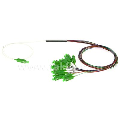 Włókno optyczne PLC Splitter 0,9mm kolorowe gniazda Mini Steel Tube SC APC/UPC dla centrum danych Telecom FTTX