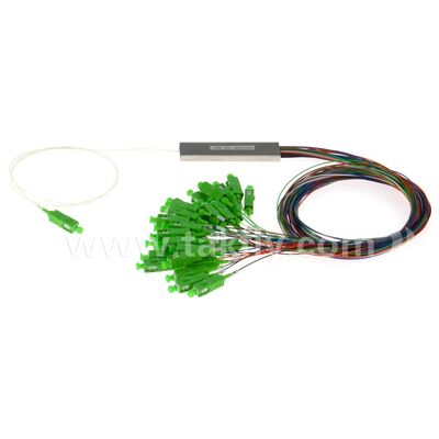 Włókno optyczne PLC Splitter 0,9mm kolorowe gniazda Mini Steel Tube SC APC/UPC dla centrum danych Telecom FTTX