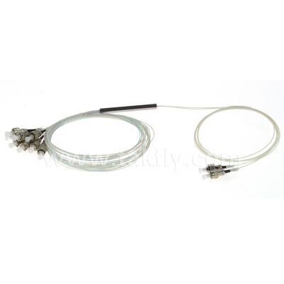 Fiber Optic PLC Splitter 2*N Steel Tube SC APC/UPC 0.9mm for Data Center Telecom FTTX