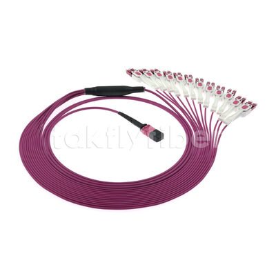 Kabel krosowy typu Breakout OM4 MPO do LC Uniboot 1 do 24 | Wielomodowy UPC o niskiej stracie