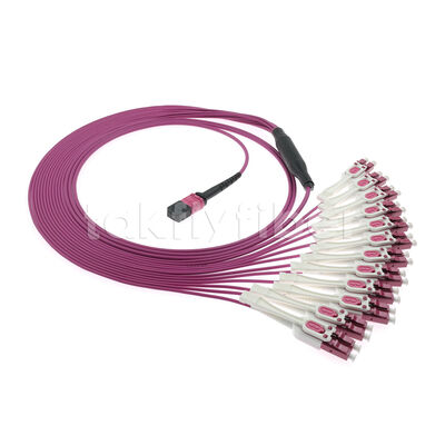 Kabel krosowy typu Breakout OM4 MPO do LC Uniboot 1 do 24 | Wielomodowy UPC o niskiej stracie