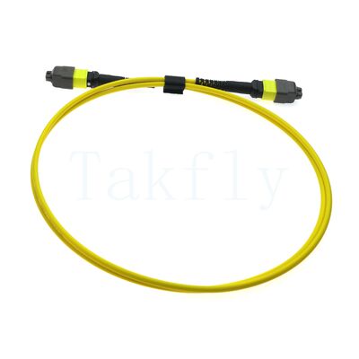 12F MTP(M)   MTP(F) APC Patch Cord, SM G657A1, 1m, 3.0mm, LSZH Yellow, Boot niewrażliwy na gięcie, Niska strata