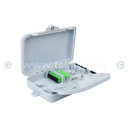Fiber Optic Termination Box FTKS-1805-04A, 4 SC/APC SM SX Adapter, Pigtail zainstalowany, FTTH FTTx Splicing Distribution Splitting Storage Cable Management Enclosure Wall Mount