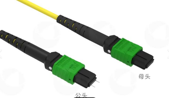 12F MTP(M) MTP(F) APC Patch Cord, SM G657A1, 1m, 3.0mm, LSZH Yellow, Boot niewrażliwy na gięcie, Niska strata