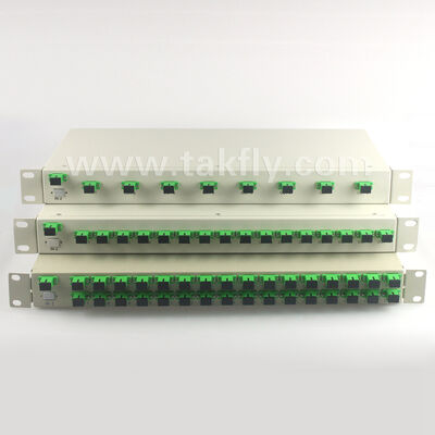 1U Rack Mount PLC Splitter o wysokiej jednolitości, wsparciu pełnej długości fali i możliwości odwrotnej pracy