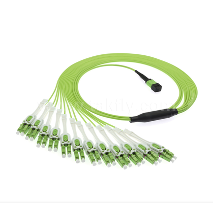 MPO/MTP do LC Uniboot Breakout Patch Cord OM5 Multimode, 1×24, Kosztownie Uniboot LC Connectors, dla aplikacji o wysokiej gęstości danych i 40G/100G/400G