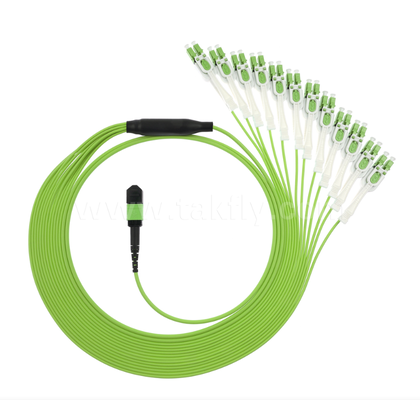 MPO/MTP do LC Uniboot Breakout Patch Cord OM5 Multimode, 1×24, Kosztownie Uniboot LC Connectors, dla aplikacji o wysokiej gęstości danych i 40G/100G/400G