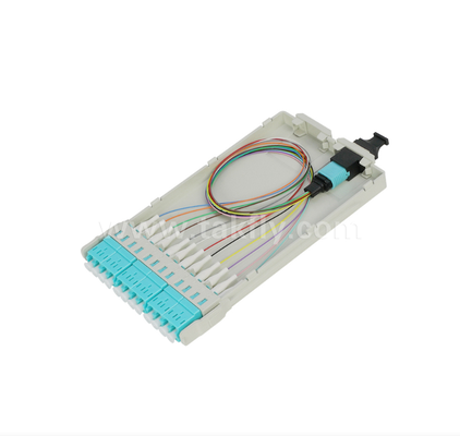 MPO/MTP do LC Moduł kasetowy z przed-ukończeniem ∙ 12-core, LC Duplex Front Panel, MPO Rear Adapter, Plug-and-Play dla kabli do centrów danych o wysokiej gęstości