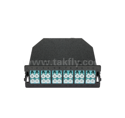 MPO/MTP do LC Moduł kasetowy z przed-ukończeniem ∙ 12 lub 24 rdzenia, przedni panel LC Duplex, podwójny tylny adapter MPO, podłączenie do kabli o wysokiej gęstości