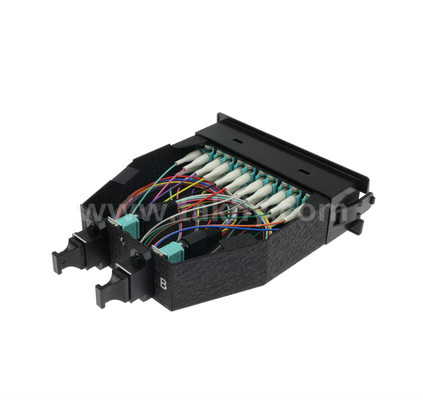 MPO/MTP do LC Moduł kasetowy z przed-ukończeniem ∙ 12 lub 24 rdzenia, przedni panel LC Duplex, podwójny tylny adapter MPO, podłączenie do kabli o wysokiej gęstości