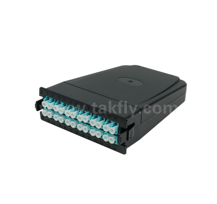MPO/MTP do LC Moduł kasetowy z przedterminowanym zasięgiem 12 lub 24 rdzeni, przedni panel LC Duplex, podwójny tylny adapter MPO, wtyczka i odtwarzanie dla kabli centrów danych o wysokiej gęstości