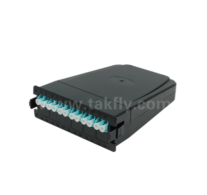 MPO/MTP do LC Moduł kasetowy z przedterminowanym zasięgiem 12 lub 24 rdzeni, przedni panel LC Duplex, podwójny tylny adapter MPO, wtyczka i odtwarzanie dla kabli centrów danych o wysokiej gęstości