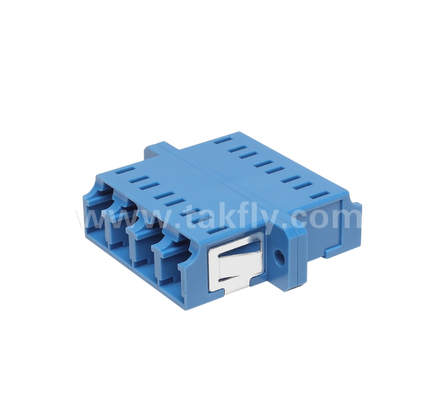 Adapter światłowodowy LC Quad – 4× LC Duplex, konstrukcja oszczędzająca miejsce, do łączenia kabel-kabel i kabel-urządzenie