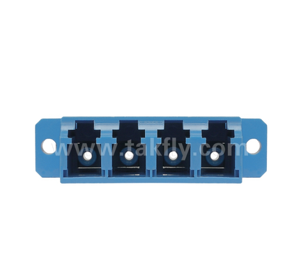 Adapter światłowodowy LC Quad – 4× LC Duplex, konstrukcja oszczędzająca miejsce, do łączenia kabel-kabel i kabel-urządzenie