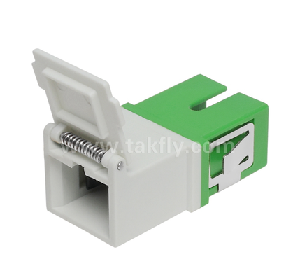 Adapter SC Simplex z osłoną zewnętrzną i przednią przesłoną — pyłoszczelny i chroniący oczy przed laserem, niskie tłumienie wtrąceniowe, do centrów danych i połączeń światłowodowych FTTx