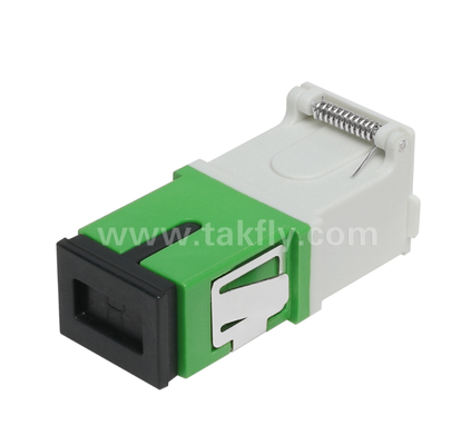 Adapter SC Simplex z osłoną zewnętrzną i przednią przesłoną — pyłoszczelny i chroniący oczy przed laserem, niskie tłumienie wtrąceniowe, do centrów danych i połączeń światłowodowych FTTx