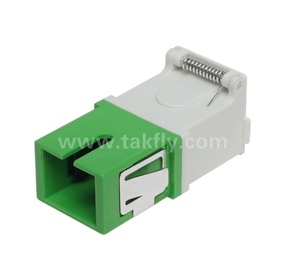 Adapter SC Simplex z osłoną zewnętrzną i przednią przesłoną — pyłoszczelny i chroniący oczy przed laserem, niskie tłumienie wtrąceniowe, do centrów danych i połączeń światłowodowych FTTx