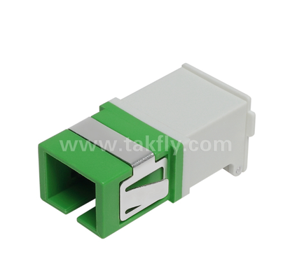 Adapter SC Simplex z osłoną zewnętrzną i przednią przesłoną — pyłoszczelny i chroniący oczy przed laserem, niskie tłumienie wtrąceniowe, do centrów danych i połączeń światłowodowych FTTx