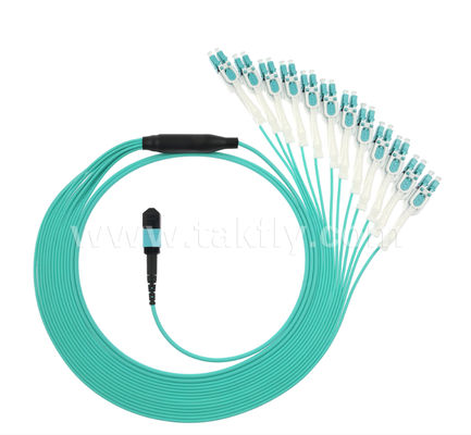 Kabel krosowy MPO/MTP do LC Uniboot Breakout – wielomodowy OM3, o dużej gęstości, z możliwością odwracania polaryzacji dla centrów danych 40G/100G