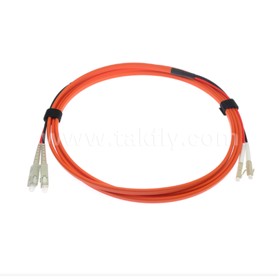 SC-UPC do LC-UPC OM1 Duplex Flat Twin Fiber Patch Cord 2,0 mm Orange Multimode Optical Jumper Cable